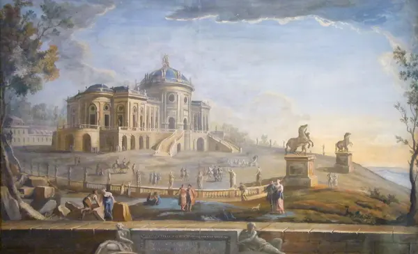 Foto: Wikimedia Commons, gemeinfrei Schloss Solitude, Gemälde von Jean Adrien Claude Servadoni, um 1765